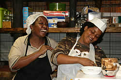 Our catering staff provide gourmet meals for your delight.
